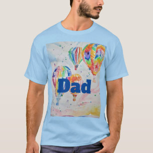 T-shirt Ballons à air chaud coloré aquarelle peinture
