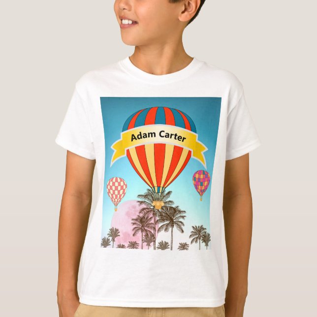 T-shirt Ballons à air chauds tropicaux personnalisés (Devant)