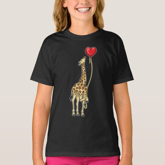 T-shirt Ballons cardiaques de girafe (Devant)