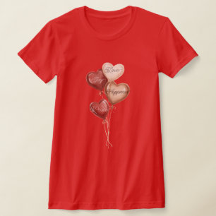 T-shirt Ballons Cœur Crème Rouge Amour Joie