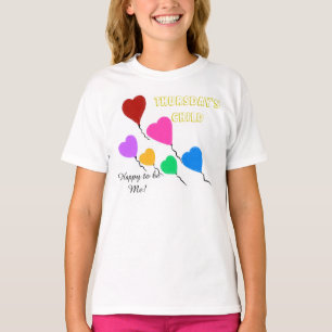 T-shirt Ballons coeurs mignons pour enfants de jeudi