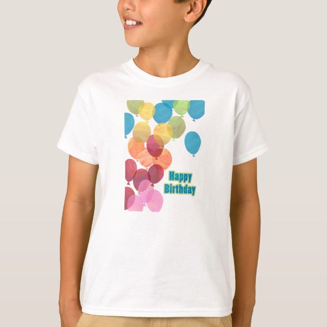 T-shirt Ballons colorés Anniversaire (Devant)