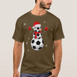 T-shirt Ballons de football de Noël amusant Père Noël Snow