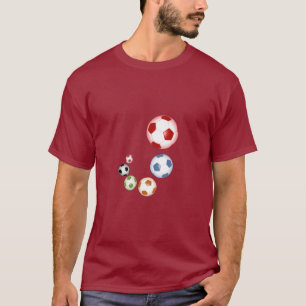 T-shirt Ballons de football multicolores tourbillonnants