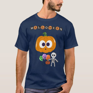 T-shirt Ballons de Halloween squelette et citrouille aux y