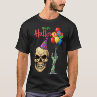 T-shirt Ballons de la fête du crâne d'Halloween