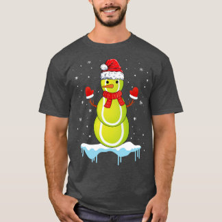 T-shirt Ballons de tennis de Noël amusant Père Noël Snowma