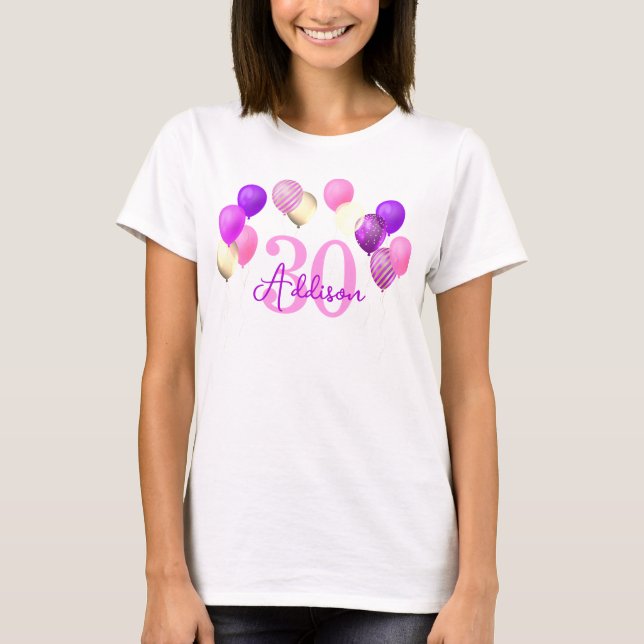 T-shirt Ballons d'or rose (Devant)