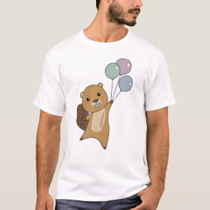 T-shirt Ballons Sumsi Castor Animaux Drôle Pour Les Enfant