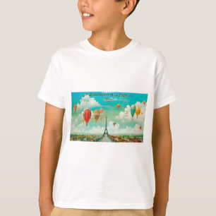 T-shirt Ballons vintages de PixDezines/Eiffel/Paris
