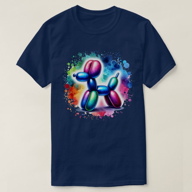 T-shirt Balloon chien éclaboussant coloré (Design devant)