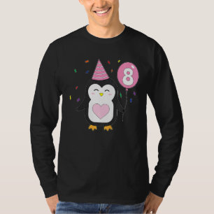T-shirt Balloon de Penguin Enfants 8 Anniversaire Fête gât