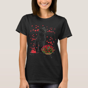 T-shirt Balloons Coeurs Labrador Et Panier Rose Valentine