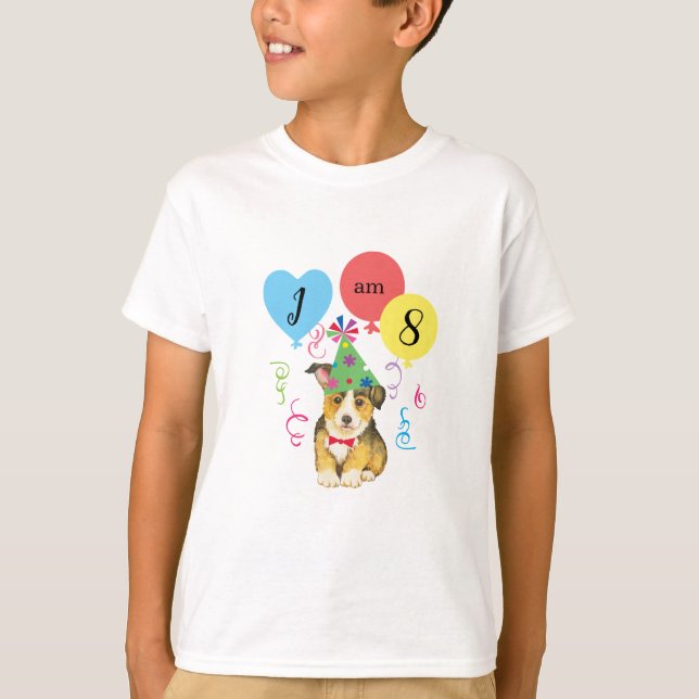 T-shirt Balloons de fête d'anniversaire Pembroke Welsh Cor (Devant)