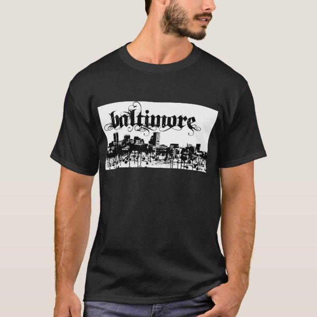 T-shirt Baltimore a mis dessus pour votre ville (Devant)