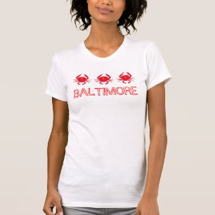 T-shirt Baltimore Maryland Rouge crabe à coquilles dures