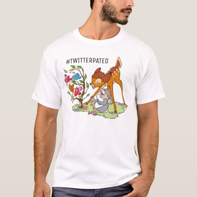 T-shirt Bambi Et Thumper Rire Des Oiseaux (Devant)