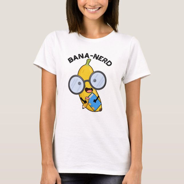T-shirt Bana nerd Fruit Funny Pun Nerd (Devant)