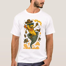 Banana Cowboy à cheval sur une tornade