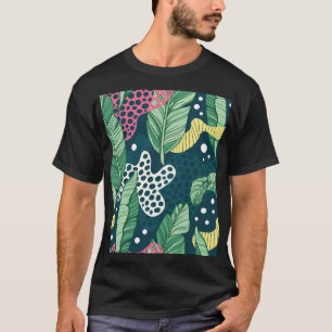 T-shirt Banana feuilles abstraits, couleurs tendance
