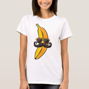 T-shirt Banana Mustache Lunettes de soleil Face Fruit Cool