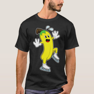 T-shirt Banane au patinage sur glace avec patins sur glace