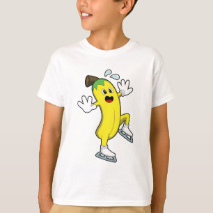 T-shirt Banane au patinage sur glace avec patins sur glace