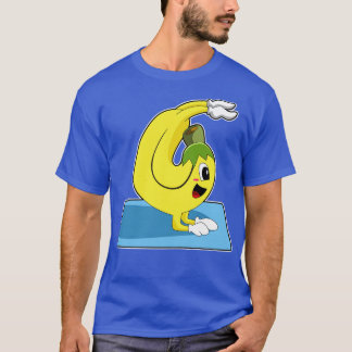 T-shirt Banane au Yoga sur tapis de Yoga