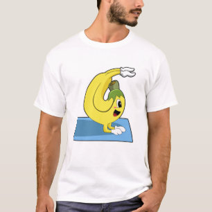 T-shirt Banane au Yoga sur tapis de Yoga