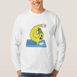 T-shirt Banane au Yoga sur tapis de Yoga