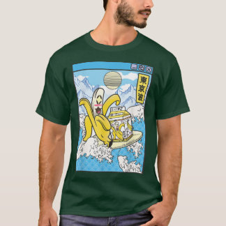 T-shirt Banane avec Lait Carton Surf Japon Waves Kawaii