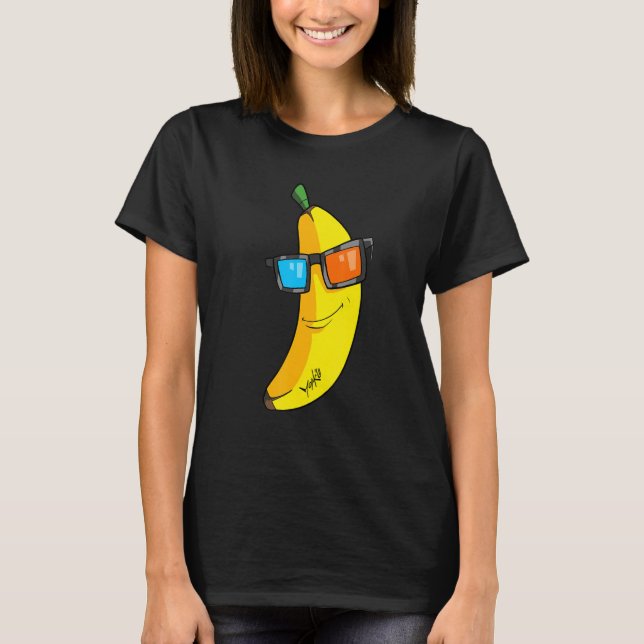 T-shirt Banane avec lunettes de soleil Cool (Devant)
