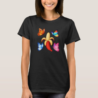 T-shirt Banane avec Papillons Colorés