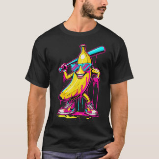 T-shirt Banane avec une batte de baseball drôle de rue bas