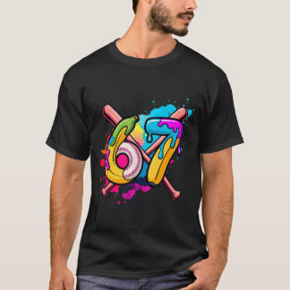 T-shirt Banane drôle de baseball 67 crème glacée qui coule