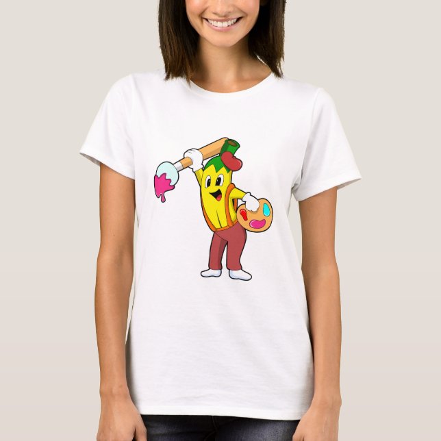T-shirt Banane en peintre avec pinceau (Devant)