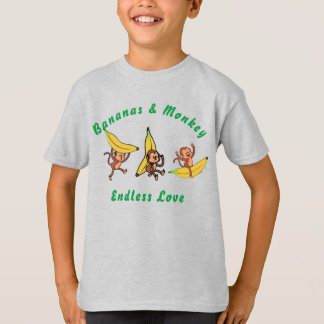 T-shirt Bananes et singe amour sans fin