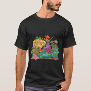 T-shirt Banc de poissons d'eau douce tropicaux colorés