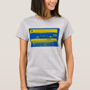T-shirt Bande Cassette Rétro Bleue et Jaune