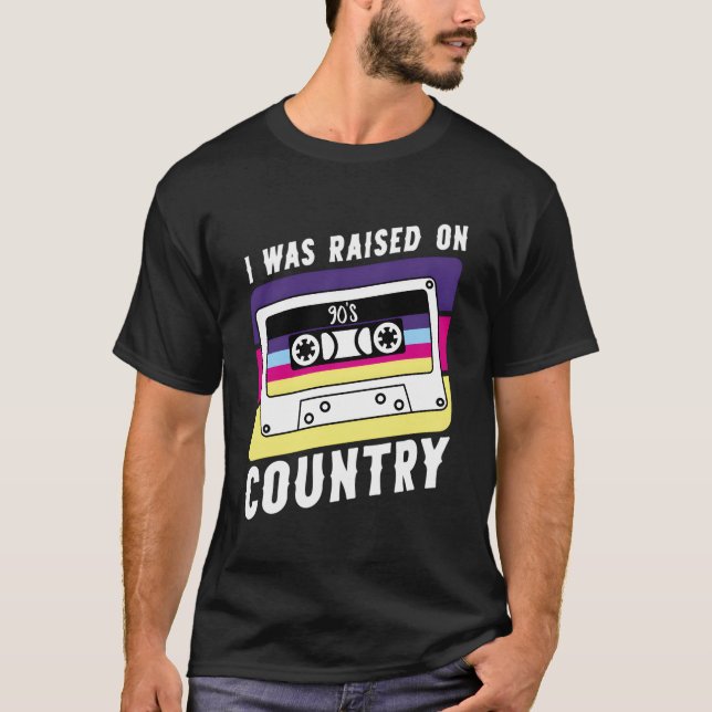 T-shirt Bande De Cassette J'Ai Été Élevée Sur Le Pays Oues (Devant)