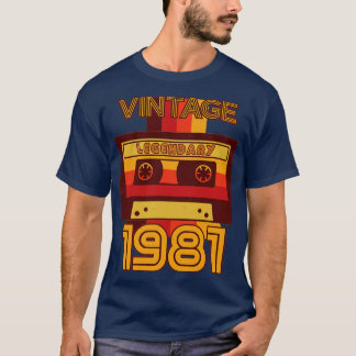 T-shirt Bande de cassette légendaire vintage Retro 1981
