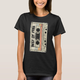 T-shirt Bande de cassette Rétro Anniversaire 1986 Meilleur