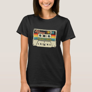 T-shirt Bande de cassette Retro Vintage 1958 Anniversaire