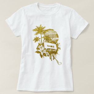 T-shirt Bande de cassette Vintage Gold Parties scintillant