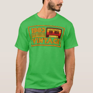 T-shirt Bande de cassette vintage Retro 1983
