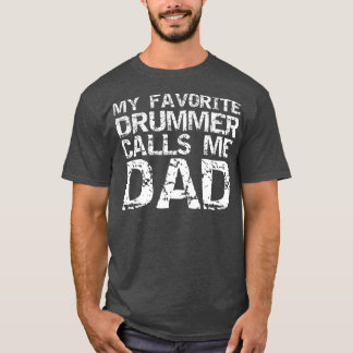 T-shirt Bande de Marching Drumline Papa Mon batteur favori