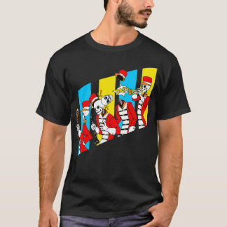 T-shirt Bande de Marquage de Squelette