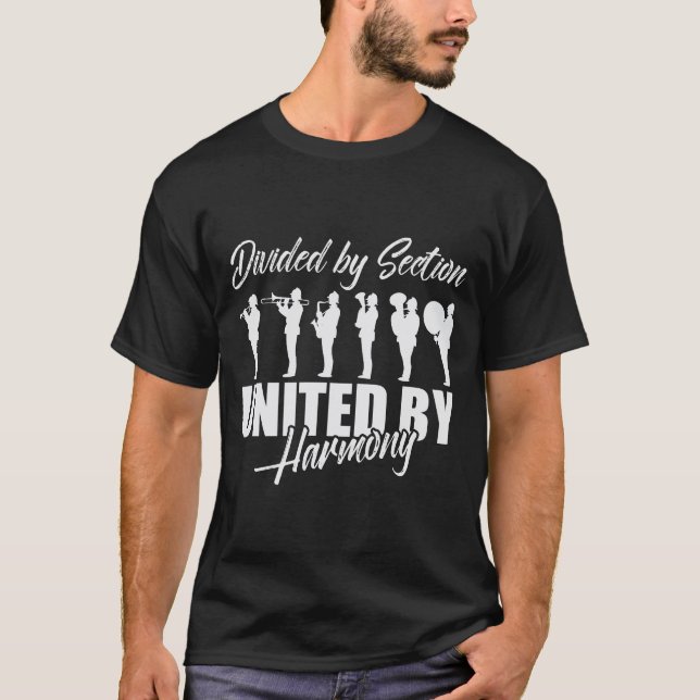 T-shirt Bande De Marquage Divisée Par Section Unis Par Har (Devant)