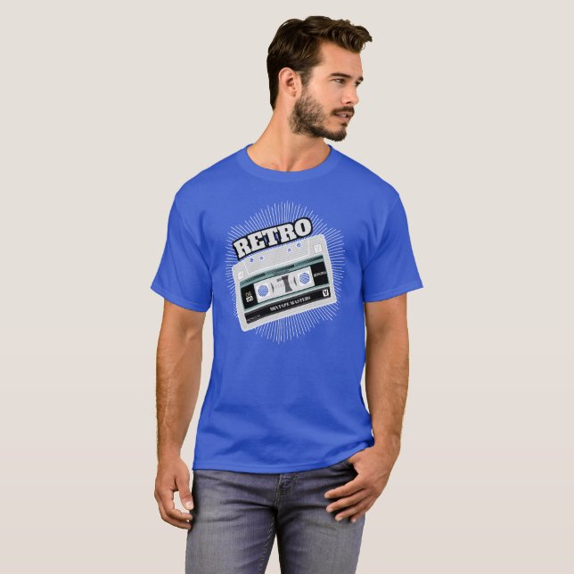 T-shirt Bande de mélange de casquette rétro (Devant entier)