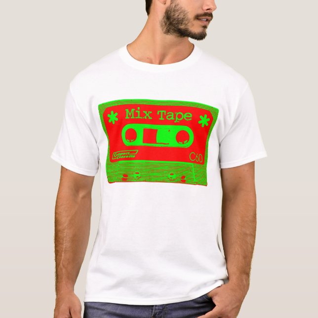 T-shirt Bande de mixage psychédélique - rouge et vert (Devant)